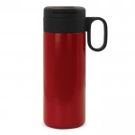 Botella de acero inoxidable con tapa que sirve como taza 400ml color rojo