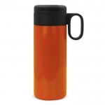 Botella de acero inoxidable con tapa que sirve como taza 400ml color naranja