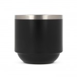 Taza de doble pared de cerámica apilable con capacidad de 300ml color negro tercera vista