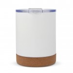 Vaso de acero inoxidable doble pared con base de corcho 350ml color blanco segunda vista