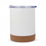 Vaso de acero inoxidable doble pared con base de corcho 350ml color blanco tercera vista