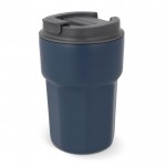 Vaso take away de acero inoxidable con tapa de silicona 350ml color azul oscuro
