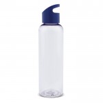 Botella promocional de RPET transparente con asa a color 600ml color azul transparente