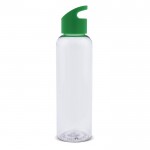 Botella promocional de RPET transparente con asa a color 600ml color verde lima transparente