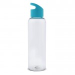 Botella promocional de RPET transparente con asa a color 600ml color turquesa tercera vista