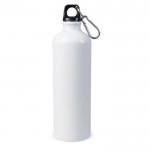 Botella de aluminio especial para sublimación con mosquetón 750ml color blanco