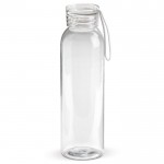 Botella de plástico con tapón y asa de transporte a color 600ml color blanco transparente