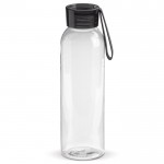 Botella de plástico con tapón y asa de transporte a color 600ml color negro transparente