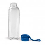 Botella de plástico con tapón y asa de transporte a color 600ml color azul transparente segunda vista