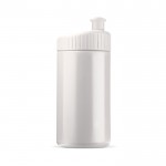 Bidón deportivo de plástico libre de BPA y 100% antigoteo 500ml color blanco