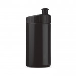 Bidón deportivo de plástico libre de BPA y 100% antigoteo 500ml color negro