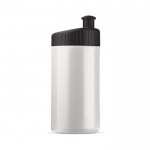 Bidón deportivo de plástico libre de BPA y 100% antigoteo 500ml color blanco/negro