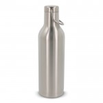 Botella hermética de acero inoxidable con asa de transporte 400ml color plateado
