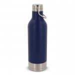 Botella hermética de acero inoxidable con asa de transporte 400ml color azul oscuro