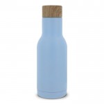Botella de doble pared de acero inoxidable con colador para té 340ml color azul pastel