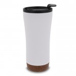 Vaso take away de doble pared con detalle de corcho en la base 480ml color blanco