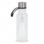 Botella de RPET transparente con asa de transporte de goma 600ml color negro