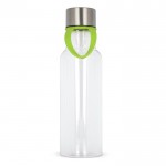 Botella de RPET transparente con asa de transporte de goma 600ml color verde lima cuarta vista