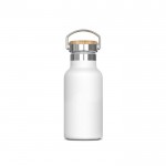 Botella térmica con recubrimiento de polvo y asa de transporte 350ml color blanco