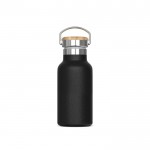 Botella térmica con recubrimiento de polvo y asa de transporte 350ml color negro