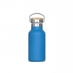 Botella térmica con recubrimiento de polvo y asa de transporte 350ml color azul claro