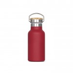 Botella térmica con recubrimiento de polvo y asa de transporte 350ml color rojo oscuro