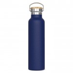 Botella térmica con recubrimiento de polvo y asa de transporte 650ml color azul oscuro