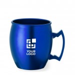 Taza corporativa de aluminio con asa geómetrica con capacidad de 540ml vista principal