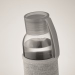 Botella de cristal reciclado con funda y tapón antifugas 500ml color gris oscuro vista fotografía segunda vista