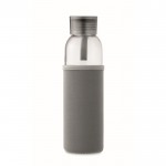 Botella de cristal reciclado con funda y tapón antifugas 500ml color gris oscuro quinta vista