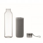 Botella de cristal reciclado con funda y tapón antifugas 500ml color gris oscuro septima vista