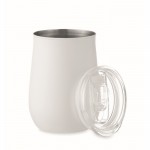 Vasos promocionales de acero reciclado con tapa deslizante 500ml color blanco