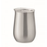 Vasos promocionales de acero reciclado con tapa deslizante 500ml color plateado mate segunda vista