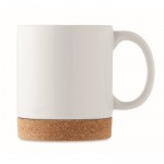 Tazas con logo hechas de cerámica blanca con base de corcho 280ml color blanco segunda vista