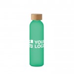 Botella de cristal personalizada de color 500ml Crystal Resistant color verde transparente vista de impresión