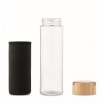 Botella de cristal antifugas con tapa de soporte para smartphone 600ml color negro novena vista