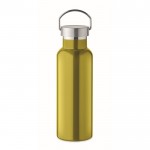 Botella de acero reciclado antifugas con tapón con asa 500ml color verde lima