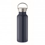 Botella de acero reciclado antifugas con tapón con asa 500ml color azul marino