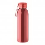 Botella de acero inoxidable con tapa con asa de silicona a juego 650ml color rojo cuarta vista