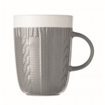 Taza de cerámica con diseño de punto color gris segunda vista
