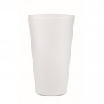 Vaso reutilizable de PP color blanco tercera vista