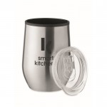 Vaso de acero inoxidable de doble pared con tapa 350ml Colors color plateado mate vista principal