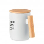 Taza de porcelana con tapa y asa de bambú, 380ml, Porcelain Majest vista de impresión