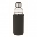 Botella de vidrio con aviso de hidratación color negro segunda vista