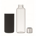 Botella de vidrio con aviso de hidratación color negro septima vista