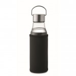 Botella de vidrio personalizada con tapa antifugas, asa y funda 500ml color transparente segunda vista