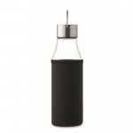 Botella de vidrio personalizada con tapa antifugas, asa y funda 500ml color transparente sexta vista