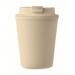 Vaso térmico de plástico reciclado con boquilla 300ml Recyclo color beige segunda vista