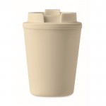 Vaso térmico de plástico reciclado con boquilla 300ml Recyclo color beige tercera vista
