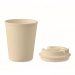 Vaso térmico de plástico reciclado con boquilla 300ml Recyclo color beige cuarta vista